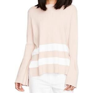 Rachel Rachel Roy Blush Bell-Sleeve Tie-Back Stripe Sweater Size Small